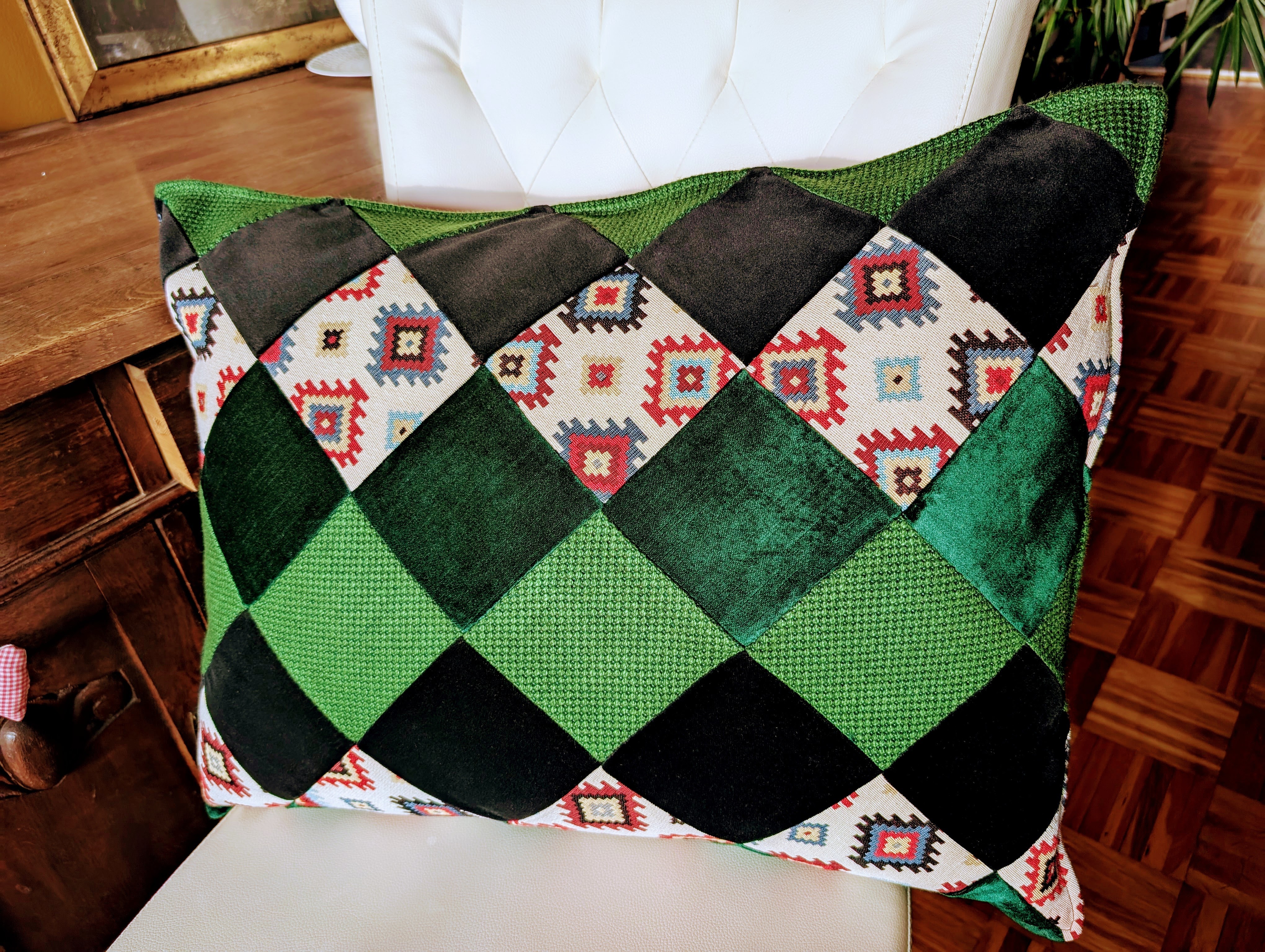 Kissen "Grüne Quadrate" - Miniaturbild 5