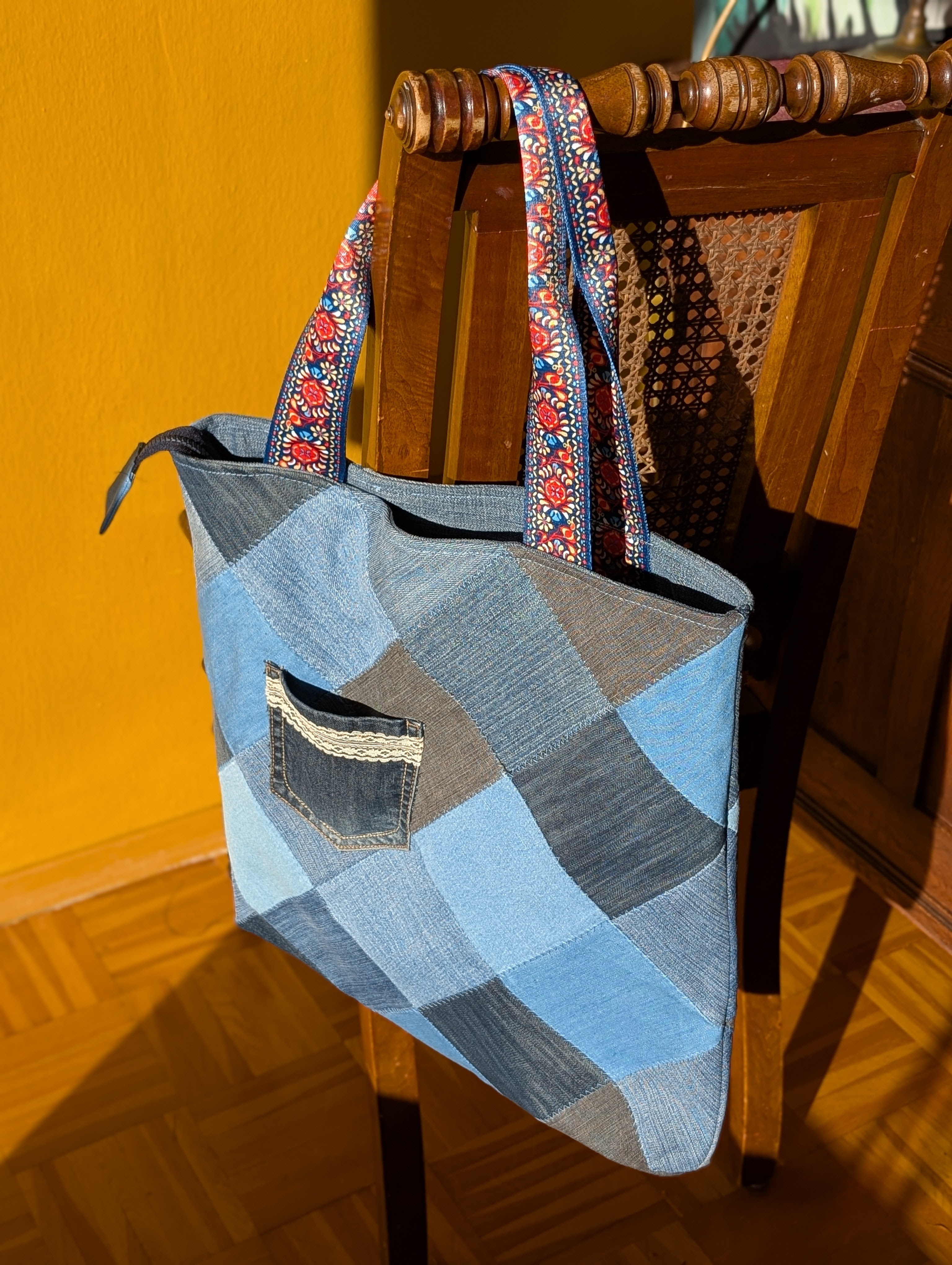 Tasche "Jeans & Quadrate" N°2