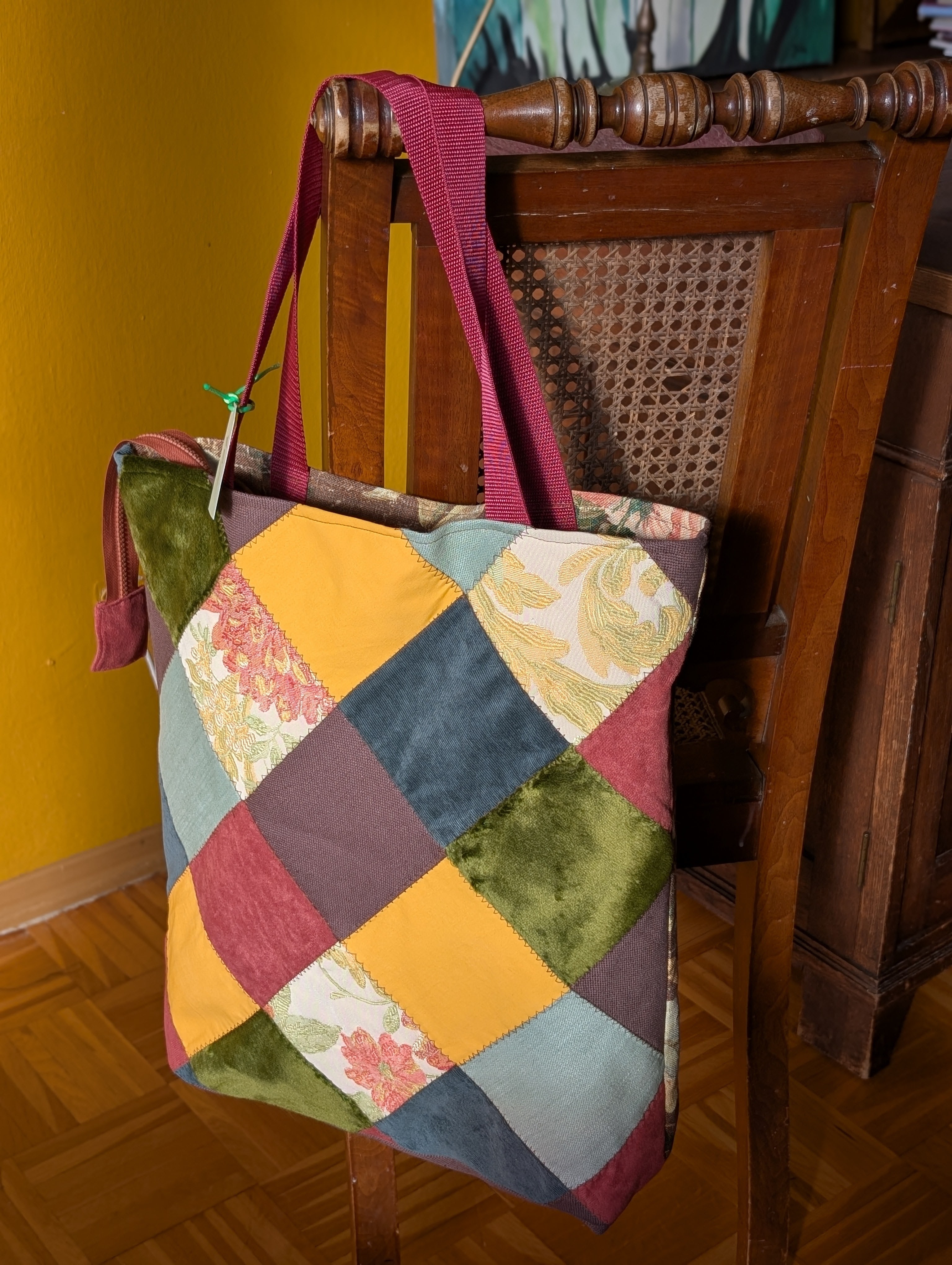 Tasche "Rosen und Quadrate" - Miniaturbild 2
